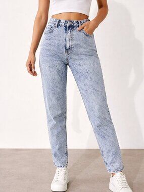 Ivory Blue Acid Wash Jeans Miami Jegging Women's Size 11 - L42 Mid Rise Denim